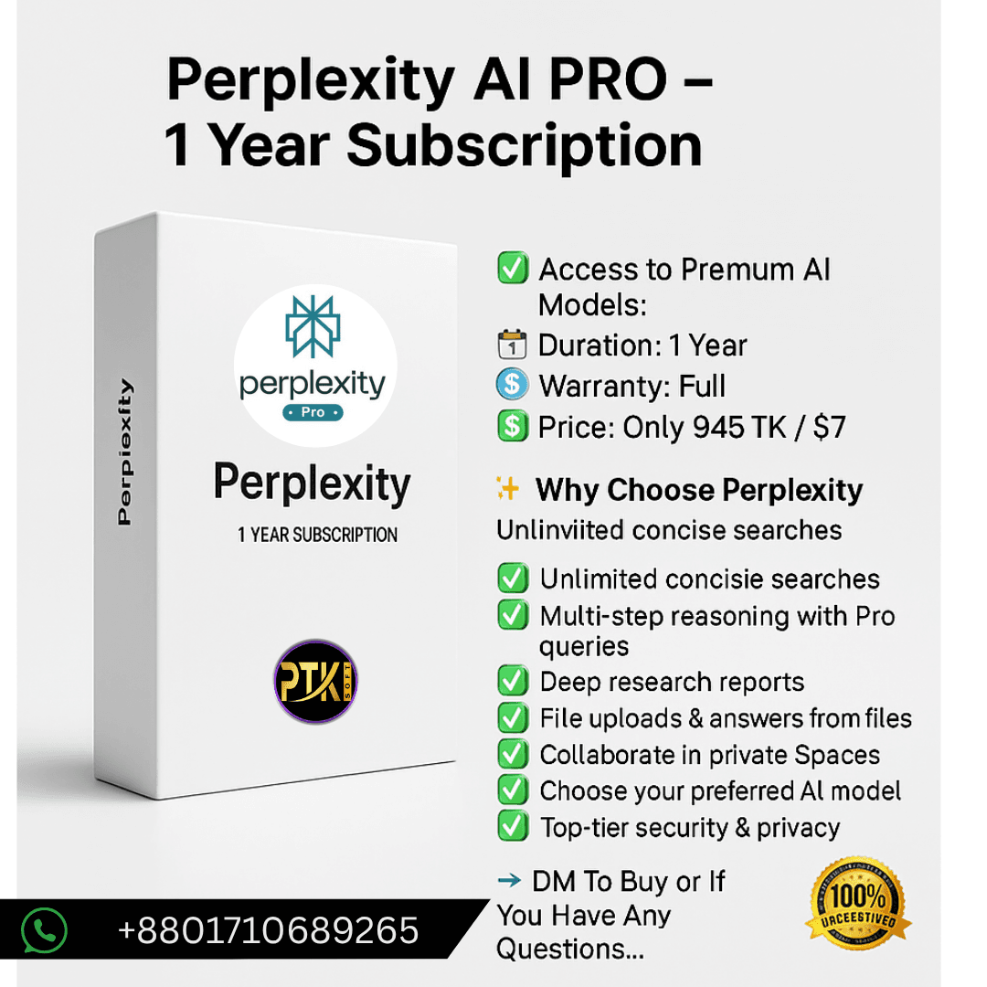 Perplexity AI PRO – 1 Year Subscription